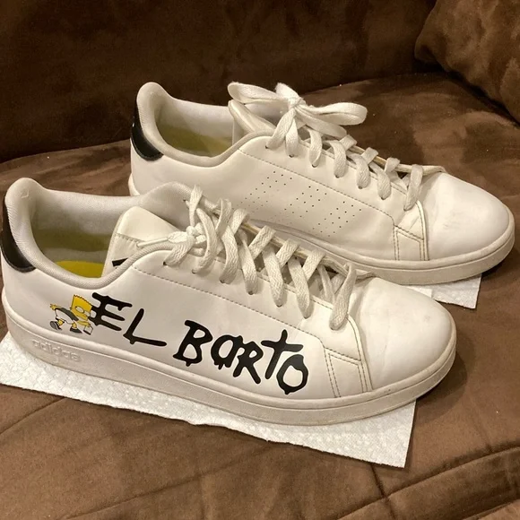 Adidas El Barto ( the simpsons) sneackers men sz 11 white great condition - Picture 1 of 8